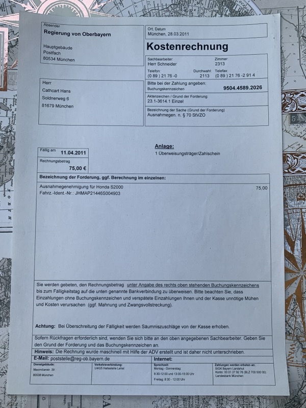 German rego exception invoice
