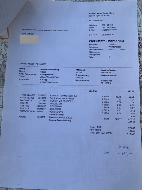 German retrofit invoice 2