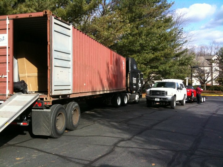 S2000 next to shipping container