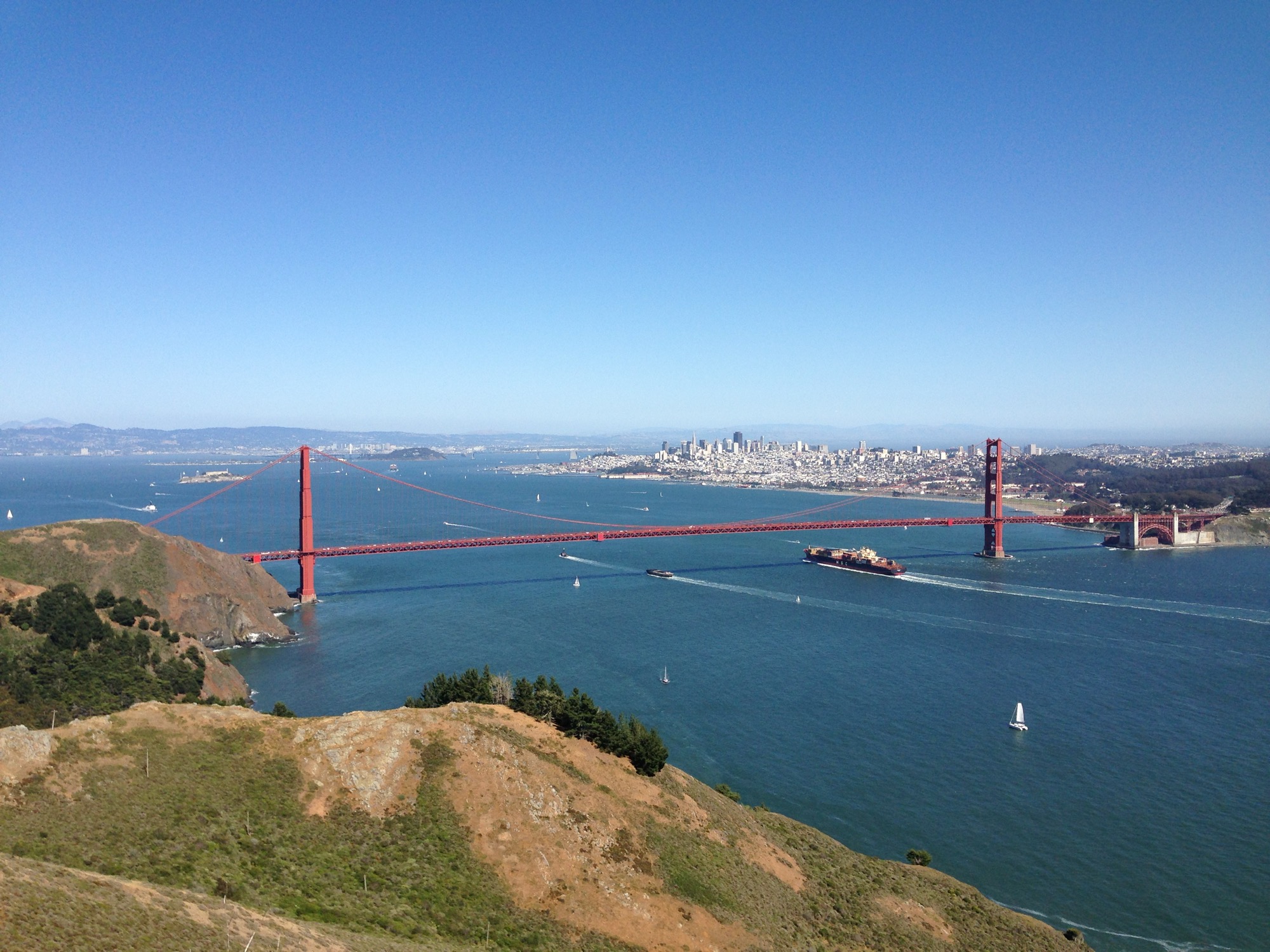 Sailing under the Golden Gate, after crossing the Panama Canal a 2nd time.